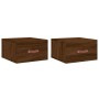 Mesitas de noche de pared 2 uds color roble marrón 35x35x20 cm de , Taquillas y armarios de almacenamiento - Ref: Foro24-8297...