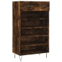 Zapatero madera de ingeniería roble ahumado 60x35x105 cm de , Armarios y almacenamiento - Ref: Foro24-829609, Precio: 72,91 €...