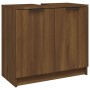 Armario baño madera contrachapada roble marrón 64,5x33,5x59 cm de , Taquillas y armarios de almacenamiento - Ref: Foro24-8170...