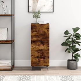Aparador madera de ingeniería roble ahumado 34,5x34x90 cm de , Aparadores - Ref: Foro24-828577, Precio: 69,08 €, Descuento: %
