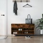 Banco zapatero madera de ingeniería roble ahumado 102x35x55 cm de , Zapateros y organizadores de calzado - Ref: Foro24-829713...