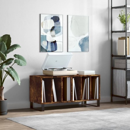 Mueble discos madera contrachapada roble ahumado 100x38x48 cm de , Almacenamiento para CD y DVD - Ref: Foro24-831761, Precio:...