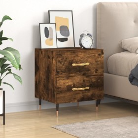 Mesita de noche madera ingeniería roble ahumado 40x35x47,5 cm de , Mesitas de noche - Ref: Foro24-827270, Precio: 45,06 €, De...