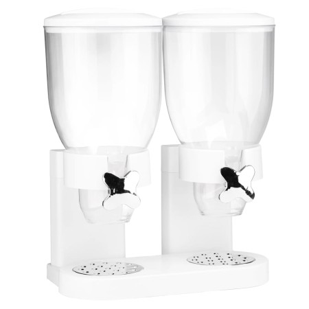 HI Dispensador de cereales doble blanco 2x3,5 L de , Dispensadores de comida - Ref: Foro24-423976, Precio: 44,64 €, Descuento: %