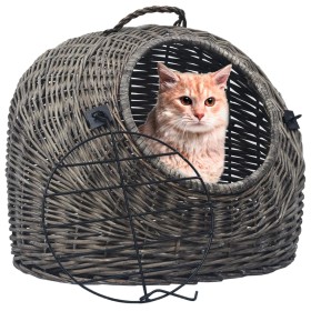 Transportín para gatos sauce natural gris 50x42x40 cm de , Transportines y cajas para mascotas - Ref: Foro24-170905, Precio: ...