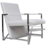 Sillón con patas cromadas cuero sintético blanco de , Sillones - Ref: Foro24-241007, Precio: 123,00 €, Descuento: %