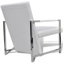 Sillón con patas cromadas cuero sintético blanco de , Sillones - Ref: Foro24-241007, Precio: 123,00 €, Descuento: %