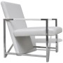 Sillón con patas cromadas cuero sintético blanco de , Sillones - Ref: Foro24-241007, Precio: 123,00 €, Descuento: %