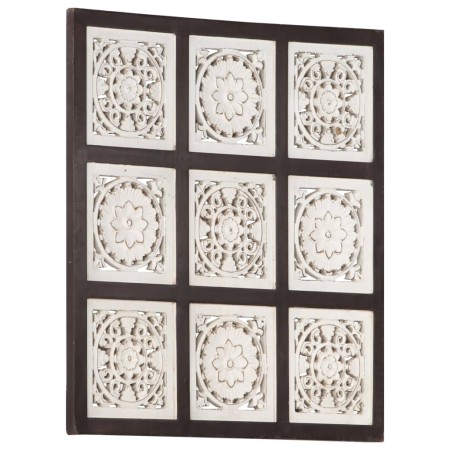Panel de pared tallado a mano MDF marrón y blanco 60x60x1,5 cm de , Recubrimiento de paredes - Ref: Foro24-321654, Precio: 37...