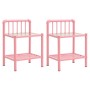 Mesitas de noche 2 unidades metal y vidrio rosa y transparente de , Mesitas de noche - Ref: Foro24-325103, Precio: 64,49 €, D...