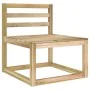 Set de muebles de jardín 2 pzas madera de pino impregnada verde de vidaXL, Sofás modulares de exterior - Ref: Foro24-315707, ...
