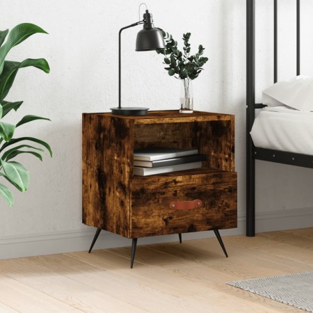 Mesita de noche madera ingeniería roble ahumado 40x35x47,5 cm de , Mesitas de noche - Ref: Foro24-827382, Precio: 40,89 €, De...