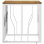 Mesa de centro acero inoxidable y madera maciza acacia plateada de , Mesas de centro - Ref: Foro24-350047, Precio: 73,22 €, D...