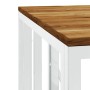 Mesa de centro acero inoxidable y madera maciza acacia plateada de , Mesas de centro - Ref: Foro24-350047, Precio: 73,22 €, D...