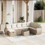 Set de sofás de jardín 9 pzas con cojines ratán sintético beige en Conjuntos de jardín | Comprar online en Foru.es