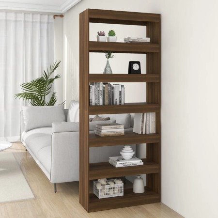 Estantería/divisor madera ingeniería marrón roble 80x30x198 cm de , Librerías y estanterías - Ref: Foro24-813628, Precio: 99,...