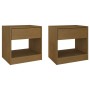Mesitas de noche 2 uds pino macizo marrón miel 40x31x40 cm de , Mesitas de noche - Ref: Foro24-808070, Precio: 69,09 €, Descu...