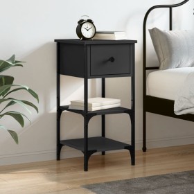 Mesita de noche madera de ingeniería negro 34x36x70 cm de , Mesitas de noche - Ref: Foro24-825973, Precio: 56,59 €, Descuento: %
