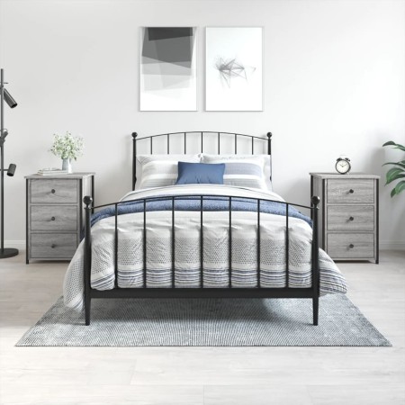 Mesitas noche 2 uds madera ingeniería gris Sonoma 40x36x60 cm de , Mesitas de noche - Ref: Foro24-826000, Precio: 120,32 €, D...