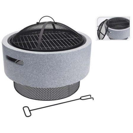 ProGarden Brasero con parrilla redondo gris claro 52x18,5 cm de , Chimeneas - Ref: Foro24-436227, Precio: 132,08 €, Descuento: %