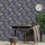 DUTCH WALLCOVERINGS Papel pintado árbol tropical azul marino y plata de , Papel pintado - Ref: Foro24-437420, Precio: 24,02 €...