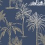 DUTCH WALLCOVERINGS Papel pintado árbol tropical azul marino y plata de , Papel pintado - Ref: Foro24-437420, Precio: 24,02 €...