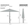 Madison Sombrilla Paros II Luxe gris 300 cm de , Sombrillas - Ref: Foro24-434706, Precio: 132,35 €, Descuento: %