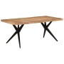 Mesa de comedor madera maciza de acacia negra 180x90x77 cm de , Mesas de cocina y de comedor - Ref: Foro24-351642, Precio: 35...