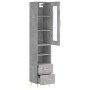 Aparador de madera contrachapada gris hormigón 34,5x34x180 cm de , Aparadores - Ref: Foro24-3199293, Precio: 107,57 €, Descue...