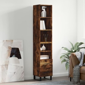 Aparador de madera contrachapada roble ahumado 34,5x34x180 cm de , Aparadores - Ref: Foro24-3189794, Precio: 97,26 €, Descuen...