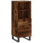 Aparador de madera contrachapada roble ahumado 34,5x34x180 cm de , Aparadores - Ref: Foro24-3189794, Precio: 97,26 €, Descuen...
