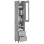 Aparador de madera contrachapada gris hormigón 34,5x34x180 cm de , Aparadores - Ref: Foro24-3199285, Precio: 104,73 €, Descue...