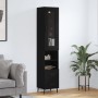 Aparador de madera contrachapada negro 34,5x34x180 cm de , Aparadores - Ref: Foro24-3199314, Precio: 118,20 €, Descuento: %