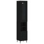 Aparador de madera contrachapada negro 34,5x34x180 cm de , Aparadores - Ref: Foro24-3199314, Precio: 118,20 €, Descuento: %