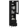Aparador de madera contrachapada negro 34,5x34x180 cm de , Aparadores - Ref: Foro24-3199314, Precio: 118,20 €, Descuento: %
