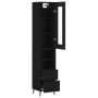 Aparador de madera contrachapada negro 34,5x34x180 cm de , Aparadores - Ref: Foro24-3199314, Precio: 118,20 €, Descuento: %
