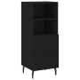 Aparador de madera contrachapada negro 34,5x34x180 cm de , Aparadores - Ref: Foro24-3199314, Precio: 118,20 €, Descuento: %