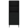 Aparador de madera contrachapada negro 34,5x34x180 cm de , Aparadores - Ref: Foro24-3199314, Precio: 118,20 €, Descuento: %