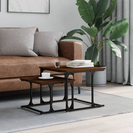 Mesa de centro apilable 2 pzas madera ingeniería roble marrón de , Mesas de centro - Ref: Foro24-833372, Precio: 33,06 €, Des...