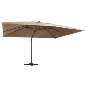 Sombrilla voladiza jardín luces LED poste aluminio taupe 4x3 m de , Sombrillas - Ref: Foro24-47007, Precio: 343,26 €, Descuen...