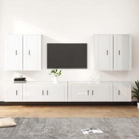 Set de muebles de TV 8 pzas madera contrachapada blanco brillo de , Muebles TV - Ref: Foro24-3188704, Precio: 441,29 €, Descu...