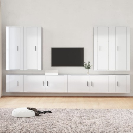 Set de muebles de TV 8 pzas madera contrachapada blanco brillo de , Muebles TV - Ref: Foro24-3188856, Precio: 469,37 €, Descu...