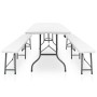 Mesa de jardín plegable con 2 bancos acero y HDPE blanco 180 cm de , Conjuntos de jardín - Ref: Foro24-48833, Precio: 178,60 ...