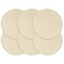Manteles individuales redondos 6 uds algodón natural liso 38 cm de , Manteles individuales - Ref: Foro24-133843, Precio: 31,4...