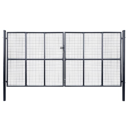 Puerta de malla de jardín acero galvanizado 400x200 cm gris de , Puertas de jardín - Ref: Foro24-143379, Precio: 646,96 €, De...