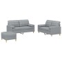 Juego de sofás con cojines 3 piezas tela gris claro de , Sofás - Ref: Foro24-3201298, Precio: 505,50 €, Descuento: %
