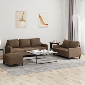 Juego de sofás con cojines 3 piezas tela marrón de , Sofás - Ref: Foro24-3201471, Precio: 540,99 €, Descuento: %