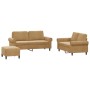 Juego de sofás con cojines 3 piezas terciopelo marrón de , Sofás - Ref: Foro24-3202227, Precio: 520,54 €, Descuento: %