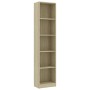 Estantería de 5 niveles contrachapada color roble 40x24x175cm de , Librerías y estanterías - Ref: Foro24-800849, Precio: 117,...