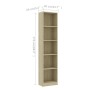 Estantería de 5 niveles contrachapada color roble 40x24x175cm de , Librerías y estanterías - Ref: Foro24-800849, Precio: 117,...